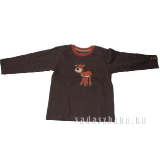   MOKI FIÚ PÓLÓ SZARVASOS, HOSSZÚ UJJÚ, BARNA  (MF12009) (GYR 80)